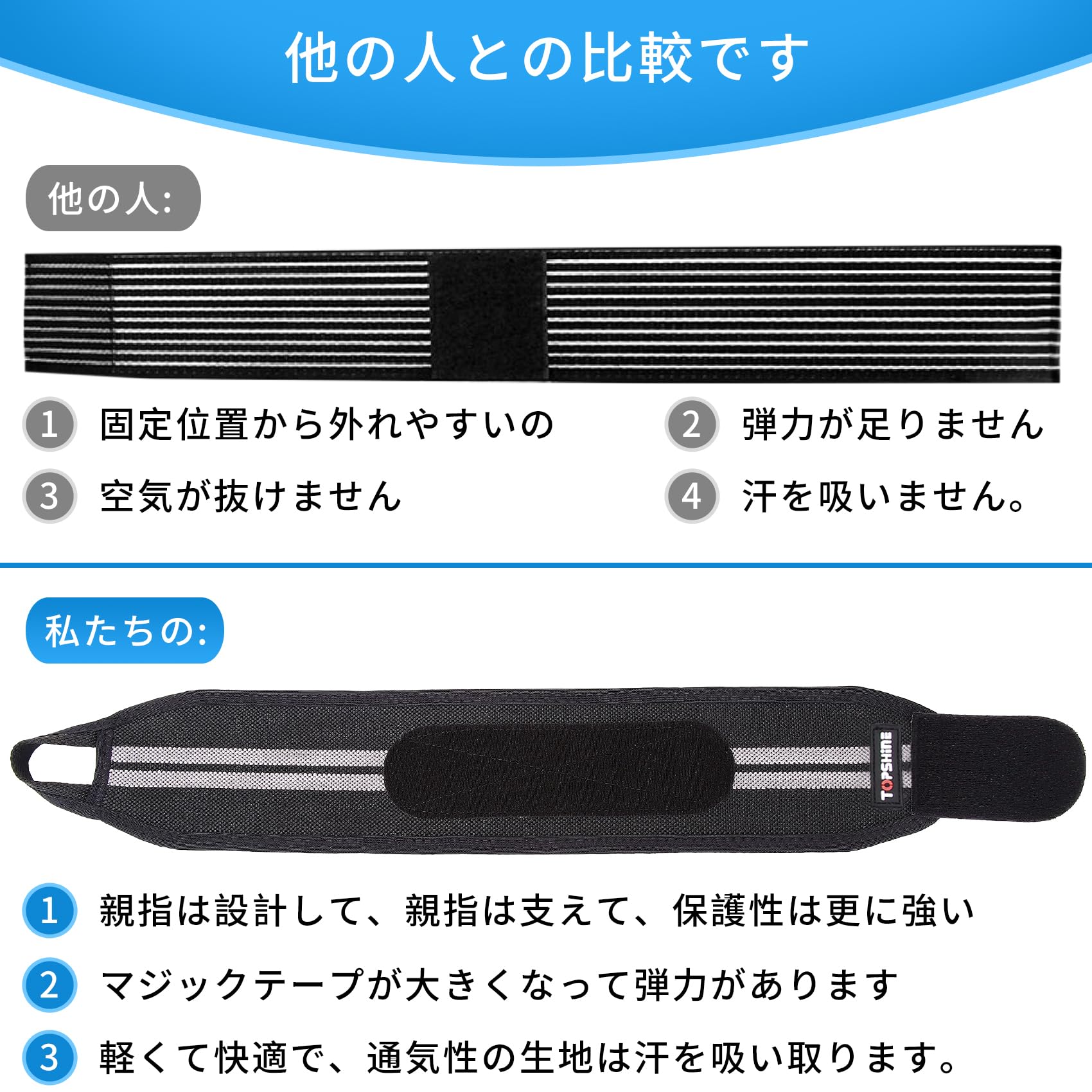 Top shine 手首サポーター 左手用 手首 保護 強力固定サポート Ｌ Amazon | Top shine 手首サポーター 手首 保護 強力固定サポート